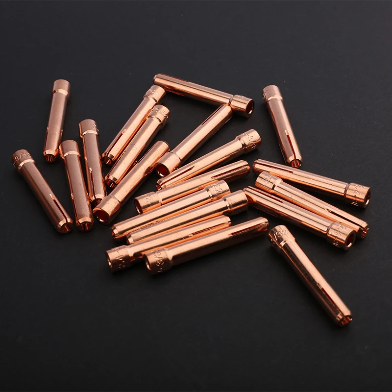 20pcs/lot Tig welding accessories E-cu collet for WP 17 WP18 WP26 tig tungsten electrode collet for argon welding torch
