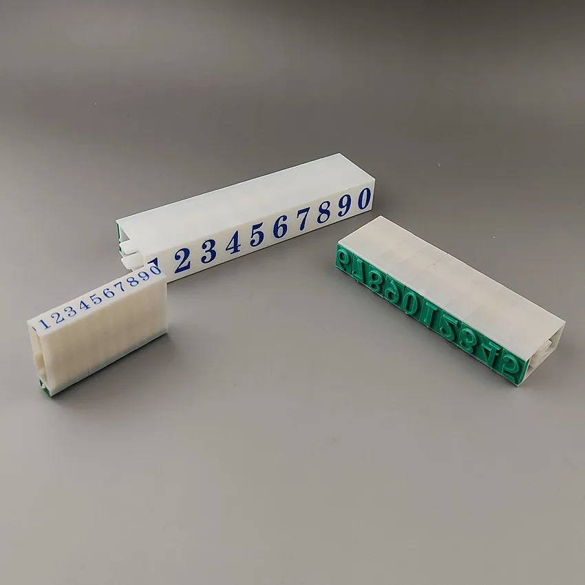 Plastikowy, regulowany, zdejmowany, ruchomy pieczęć, ręcznie drukowanie numerów, połączenie liter, 4 zestawy