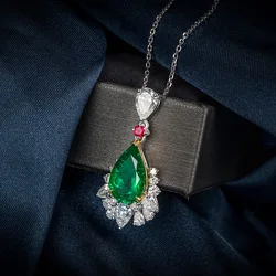 real 18 k gold Jewelry Necklace Women Original Solid 18k Sapphire Pendant Luxury Woman natural stone Necklace Fine Jewelry