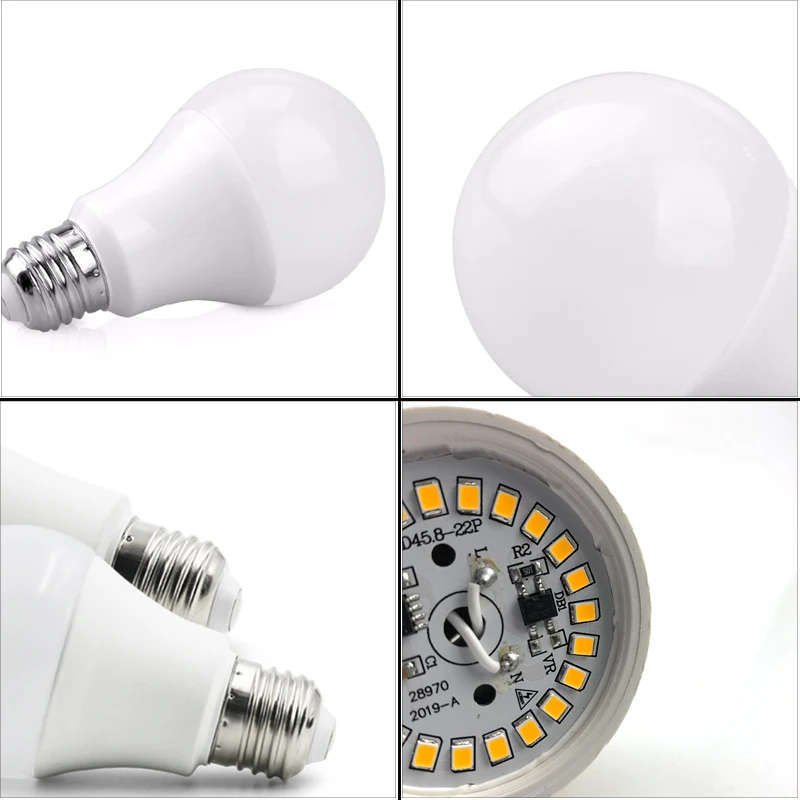 6 pcs/lot Lampada LEVOU Lâmpada E27 E14 Lâmpada 3W 6W 9W 12W 15W 18W 20W 220V Branco Frio Branco Quente Sala Iluminação Interior