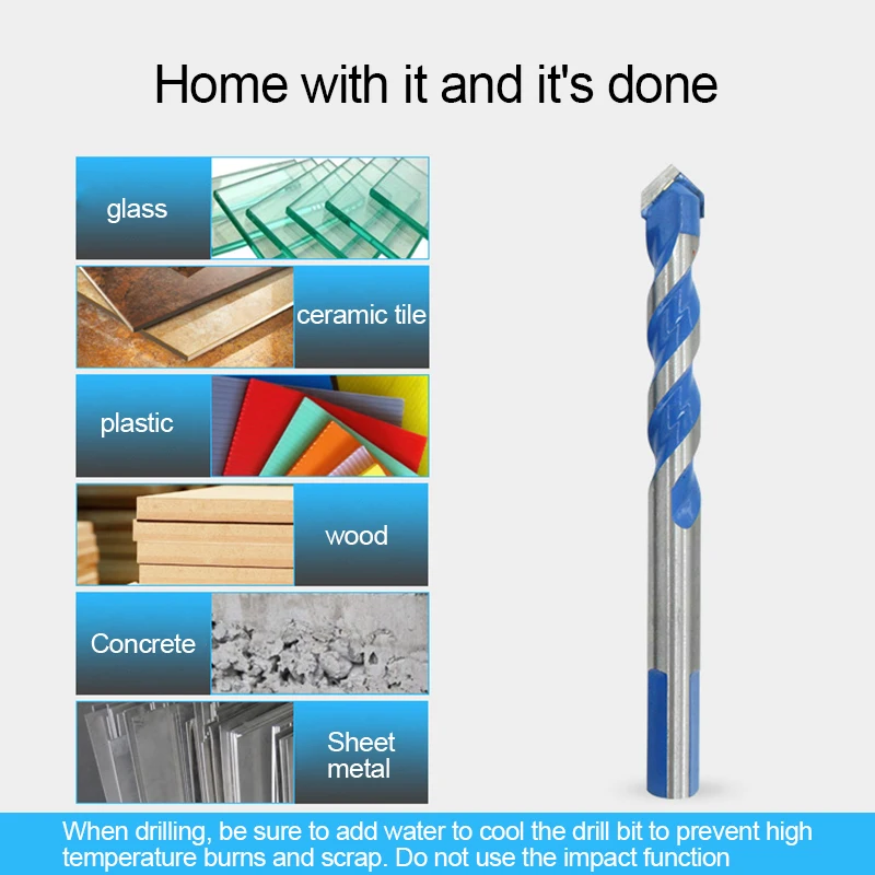 Multifunction Hard Alloy Drill Bits for Glass, Ceramic Tiles, Concrete, Metal, Etc. Drilling 3 4 5 6 7 8 10 12mm Drill Bit Set