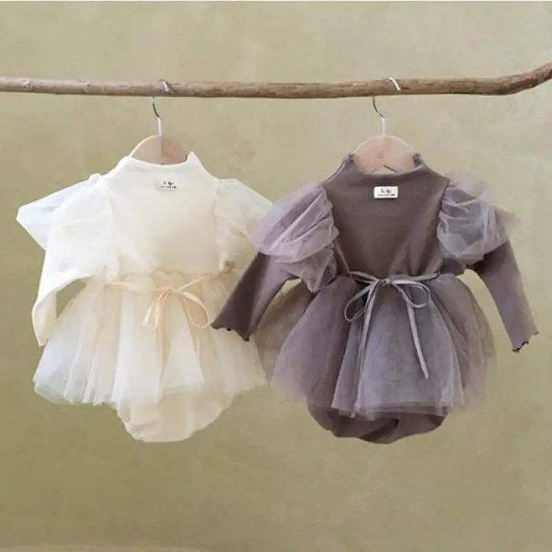 Baby Girl Bodysuit Newborn Princess Baby Dress For Girl 1st Birthday Party Wedding Infant Baby Girl Clothes Cotton Baptism Dress