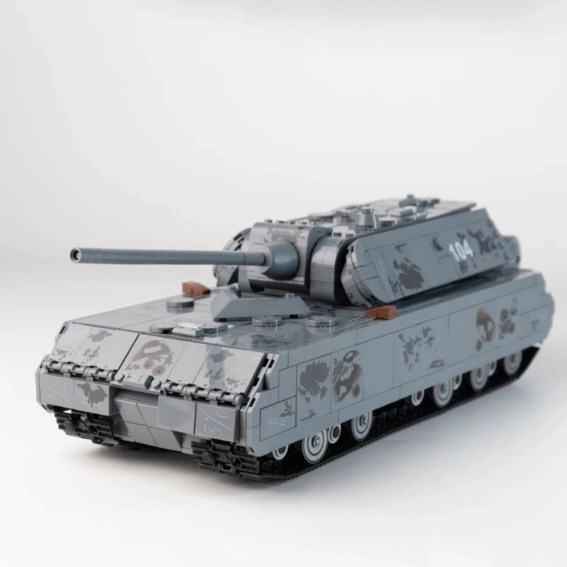 German Panzer VIII Maus Tank MOC Building Blocks Military Mouse Type Heavy Armored Tank Bricks Modle Toys For Boy Birthday Gift