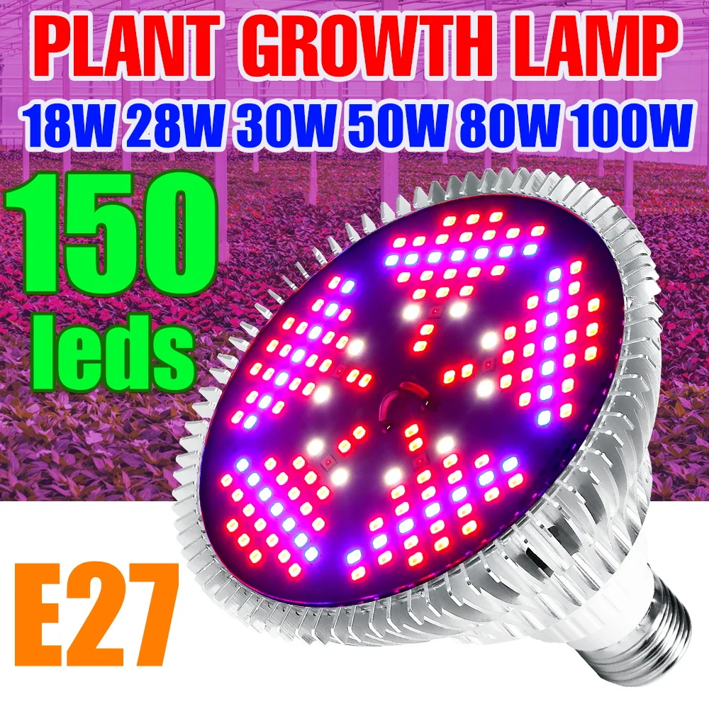 Bombilla LED de espectro completo para cultivo de plantas, fitolamp E27, lámpara UV para plántulas de interior, flores, semillas, luces LED para