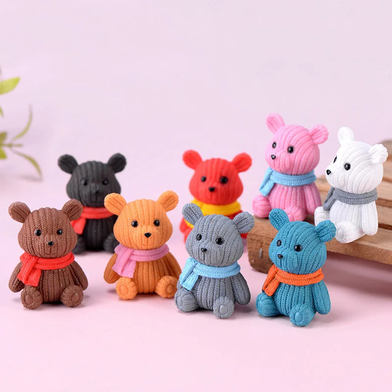 شعبية حزب إكسسوارات ديكور منزلي لطيف البلاستيك دمية دب المنمنمات الجنية عيد الفصح الحيوان حديقة التماثيل سطح المكتب ديكور #5