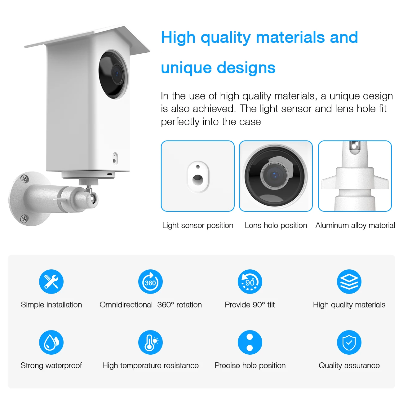 Staffa di montaggio a parete regolabile a 360 ° per Wyze Cam Pan V2 con copertura protettiva in silicone resistente alle intemperie