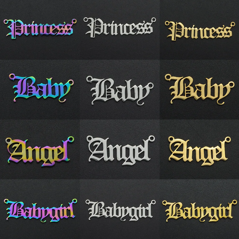 316 스테인레스 스틸 아기 천사 베이비 걸 펜던트, 여성용 공주 매력 패션 목걸이 제작, 도매, 로트당 5 개