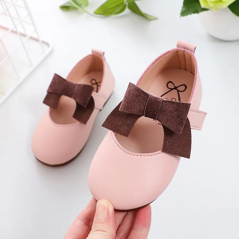 2021 mode Kleinkind Bogen Baby Kleid Pu Leder Schuhe Für Kinder Mädchen Partei Frühling Prinzessin Schuhe Für Kinder 1 2 3 4 5 6 jahre