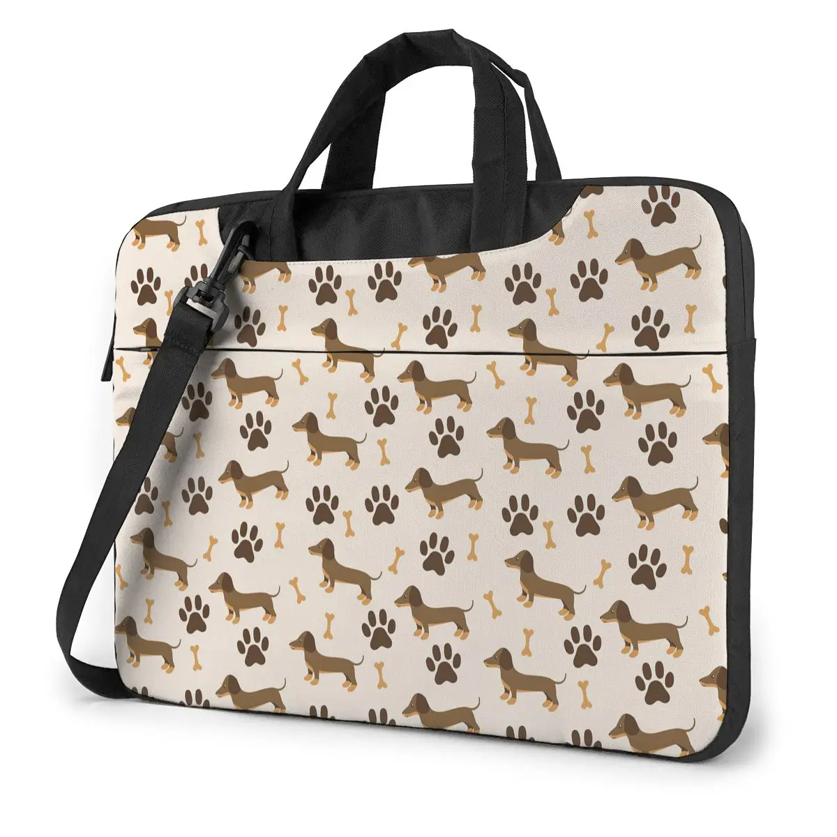 Seamless Pattern Dachshund Laptop Bag Case Protective Vintage Computer Bag Bicycle Crossbody Laptop Pouch