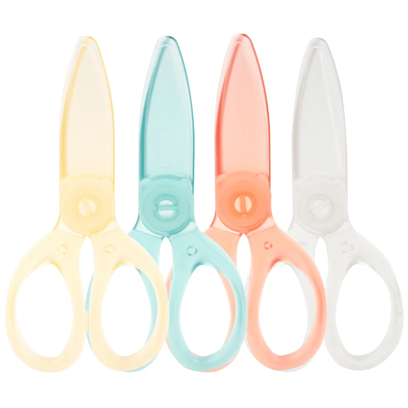 

JAPAN KOKUYO Kid Scissors Plastics Round Stationery Paper Cutting Supplies Small Size