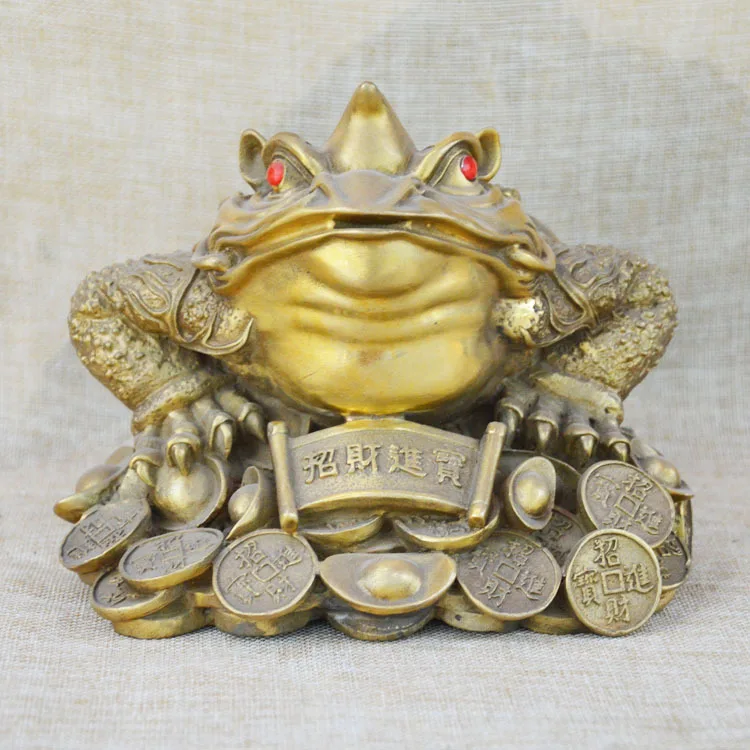 Pure Copper Caijinbao Unicorn Seven-Star Golden Toad King Decoration Mascot Office Cai Decoration