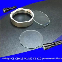 Glass Lens Flat lens Torchy Lens For Flashlight Lamp Glass C8 L6 C10 Diameter 20 21 38.3 42 51 55 60 63.5 65mm