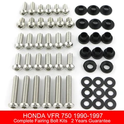 Fit For Honda VFR 750 1990-1997 Complete Full Fairing Bolts Kit Bodywork Screws Side Covering Bolts Nuts Clips Stainless Steel