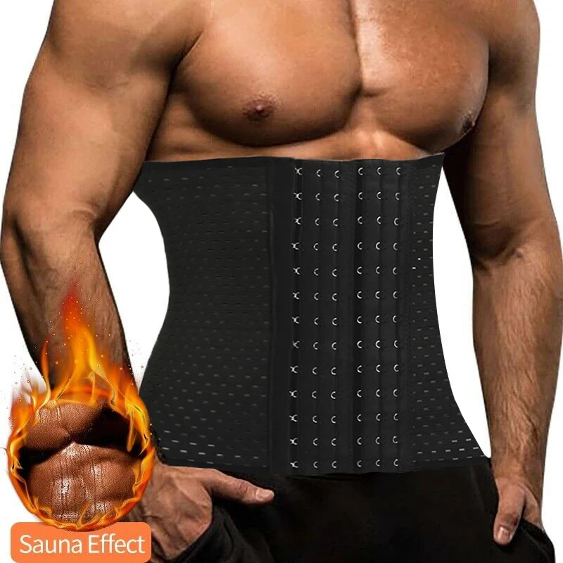 Men Modeling Strap Slimming Belt Waist Trainer Tummy Control Body Shaper Adjustable Cincher Abdomen Belly Compression Shapewear