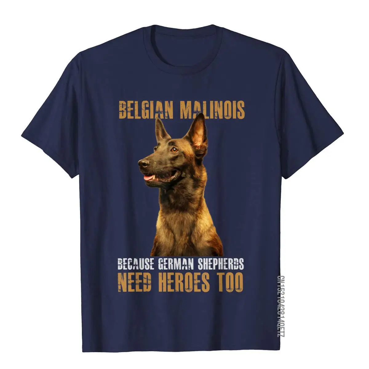 Belgian Malinois American Flag Funny T-Shirt Dog Gift T-Shirt Tops Shirt Fitted Gift Cotton Men\'s Top T-Shirts Fashionable