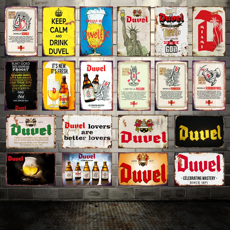 [ WellCraft ] Duvel Beer TIN Signs Posters Painting Pub Decor WX-7