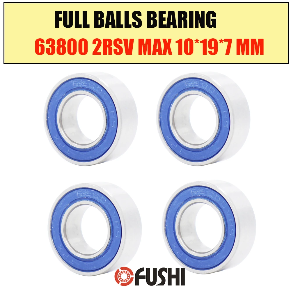 63800-2RSV MAX Bearing 10*19*7mm ( 1 PC ) Full Balls Bicycle Suspension Pivot Repair Parts 63800 2RS RSV Ball Bearings 63800-2RS