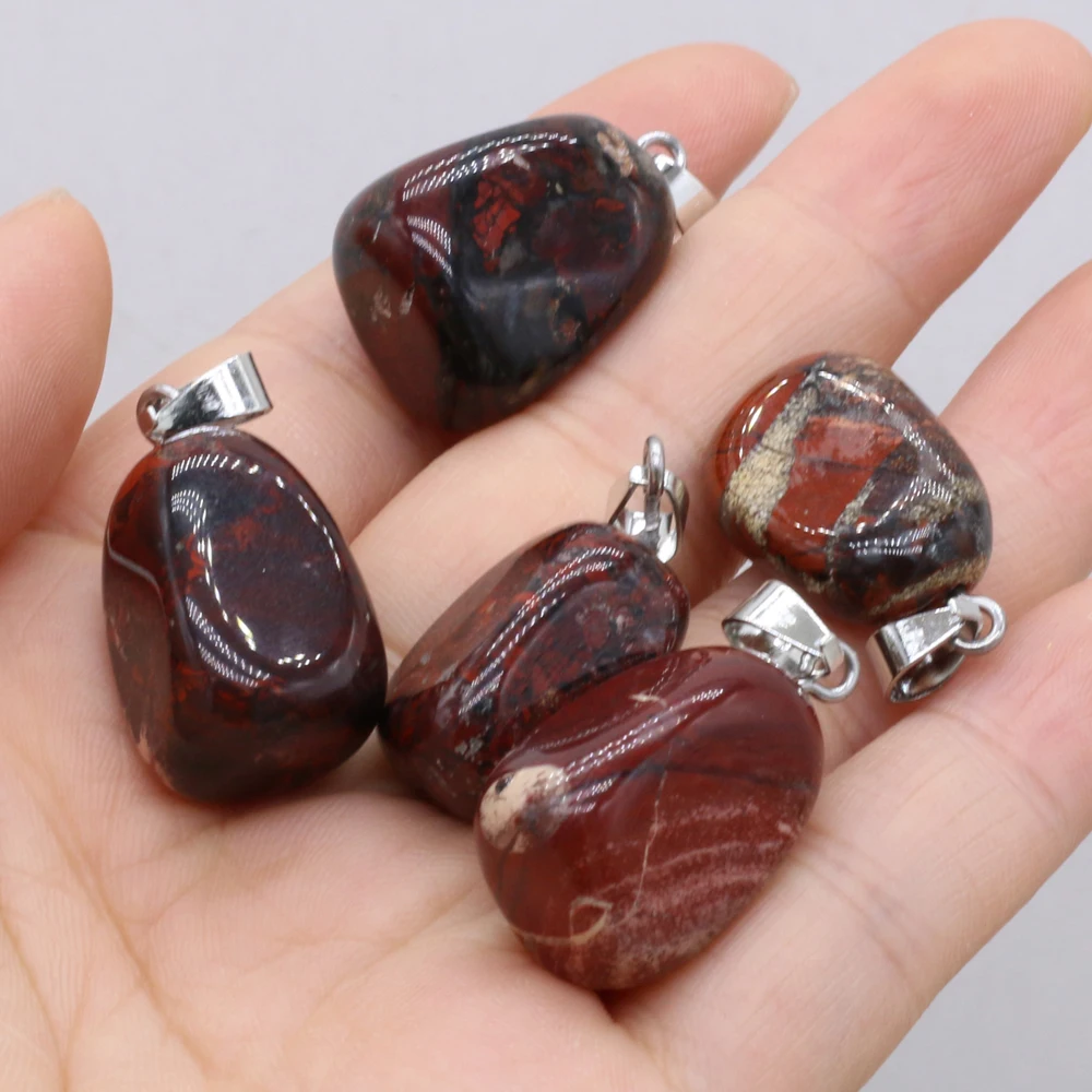 5pcs/lot Natural Stone Pendant Charms Irregural Natural India Agate Amethyst Pendant for Making Women DIY Necklace 15x20-18x25mm
