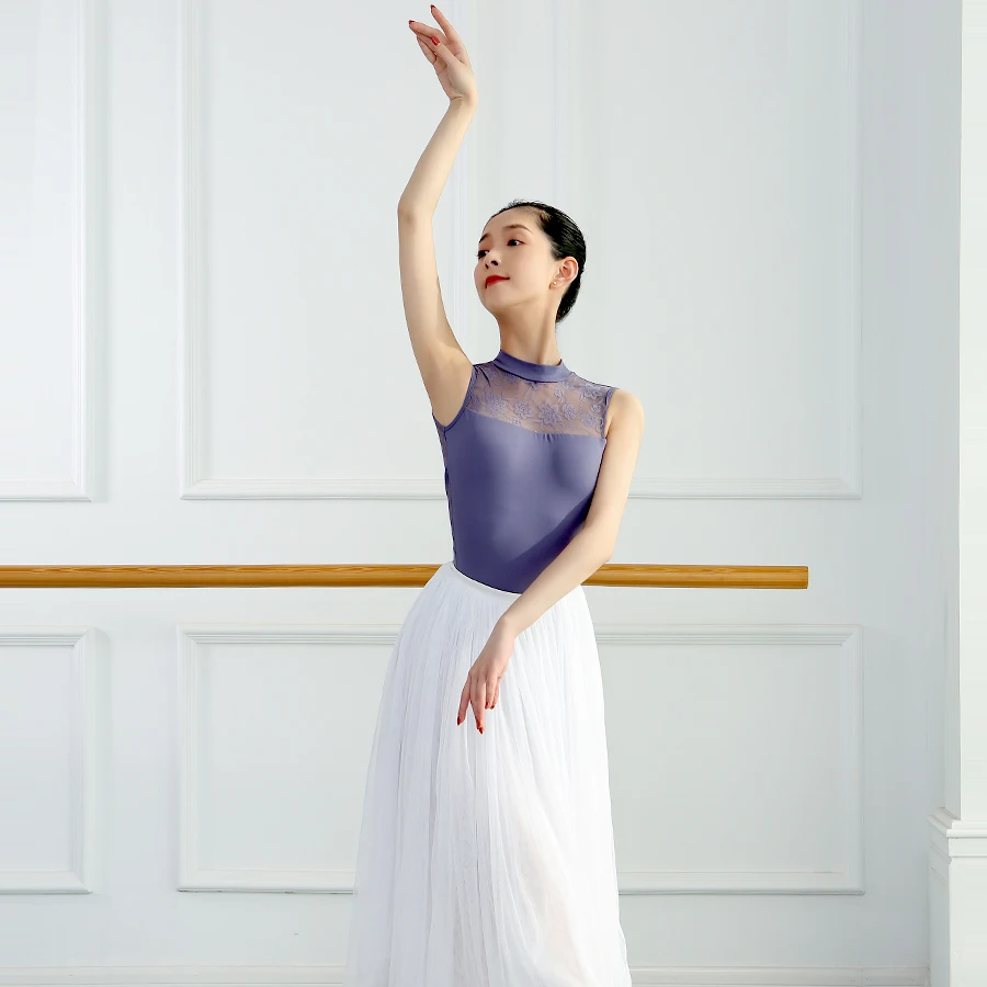 Leotardos de Ballet para mujer, traje de baño para bailar, falda de Ballet de encaje, traje de baile clásico, ropa de baile de bailarina, leotardo