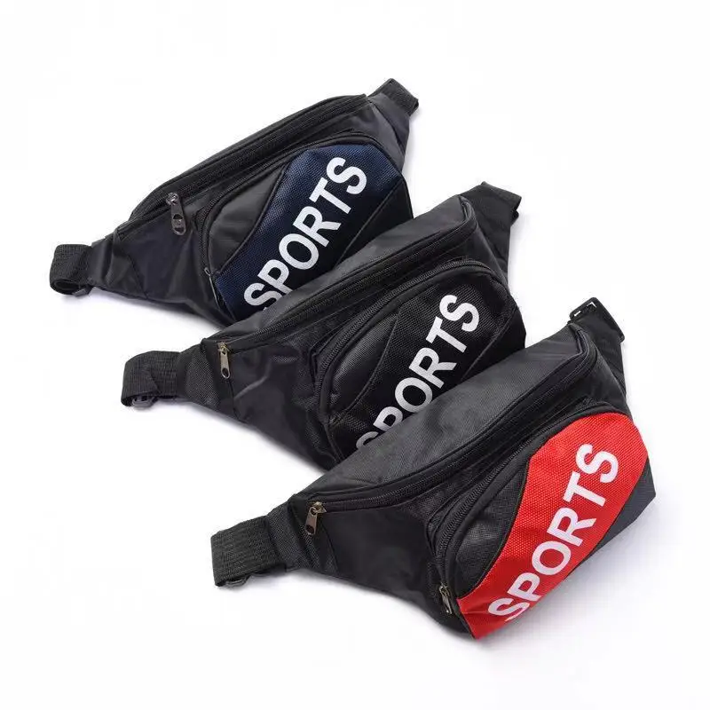 New Letter Zipper Multi-Function Outdoor Pocket Men's Fashion Waterproof Running Sports Waist Pack Factory Wholesale