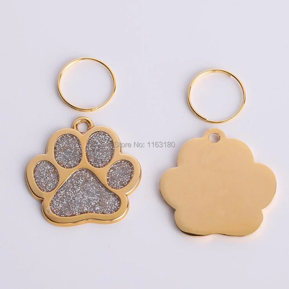 

500 pcs/lot Wholesale Pet Dog ID Tag Collar Personalized Engraving Dog Cat Name Tags Accessories Pendant Nameplate With Keyring