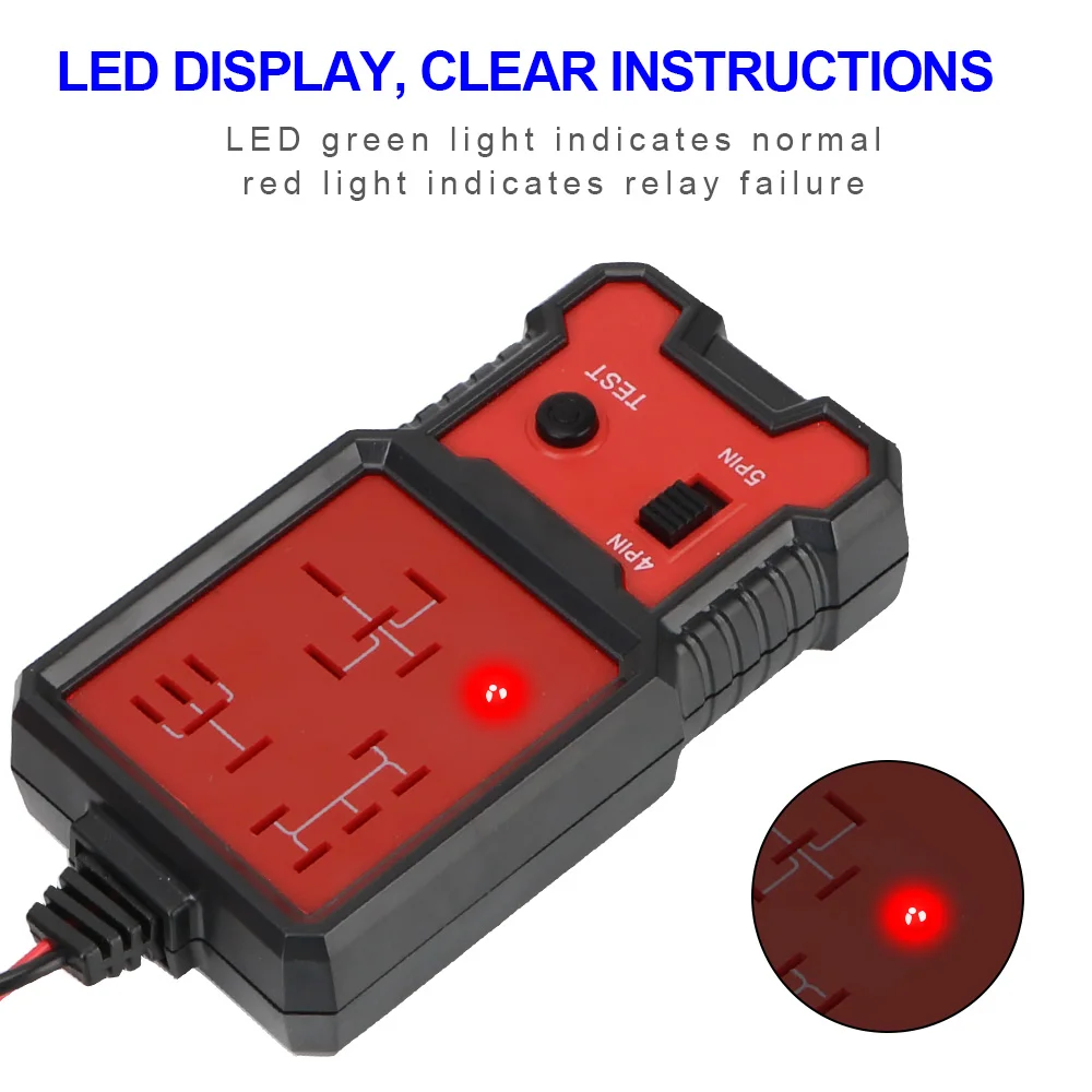 12V Car Relay Tester Battery Checker Diagnostic Tools LED Light Indicator Auto Accessories For Motorcycle Boat Truck Trailer 4x4