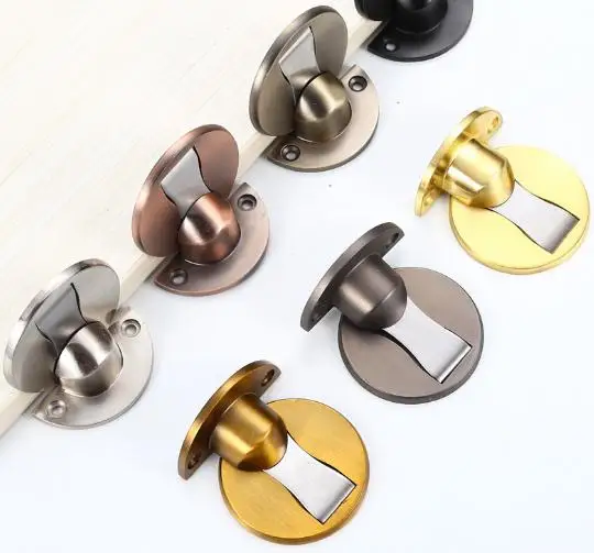 10pcs Silent door stopper dual catch no punching door bumper wedge wall door stopper zinc alloy Door stopper