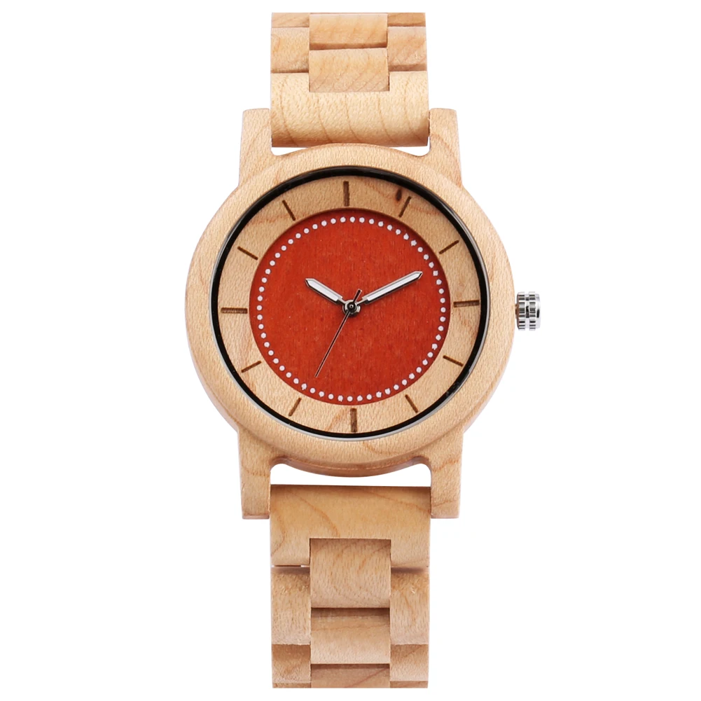 

Wooden Watch for Men Women Practical Luminous Pointers Wooden Watches for Ladies Brown Wood Band Wristwatch Male Clock