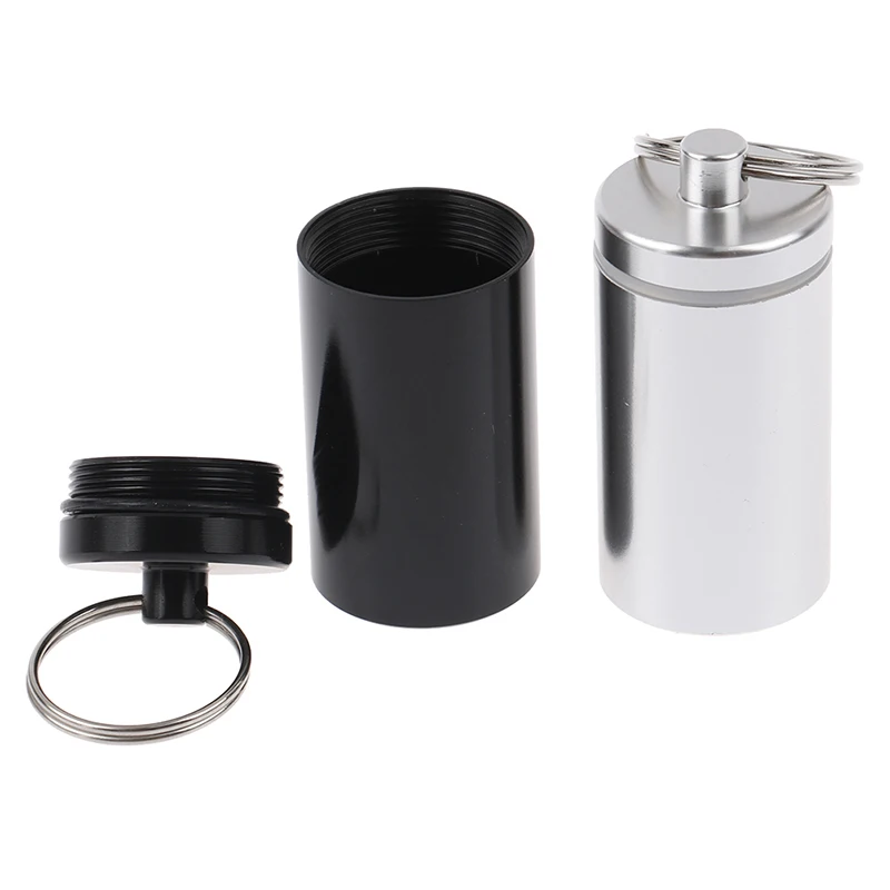 Mini Metal Waterproof Alloy Pill Box Case Bottle Drug Holder Container Keychain Medicine Box Health Care For Travel