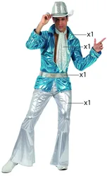 Phertiful 60S Disco Costume for Men Party Clothing Outfit Jumpsuit Costumes Plus Size