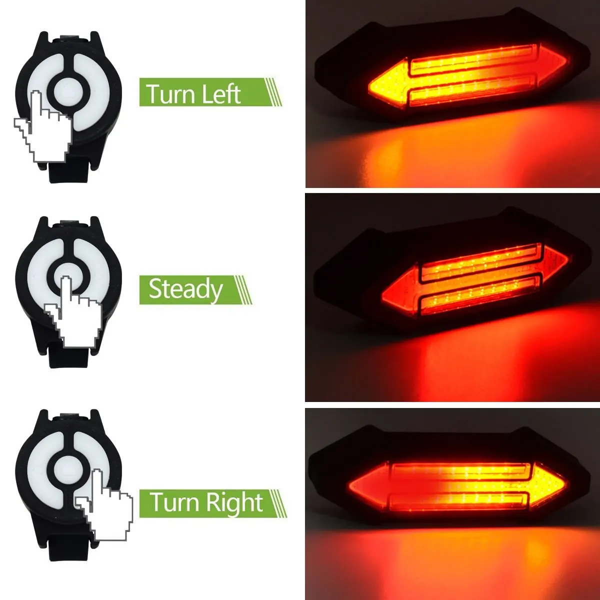 500 Lumen Bike Light Rear Wireless LED Brake Bicycle Taillight USB Rechargeable Remote Control Turn Signals Lamp For Bicycle