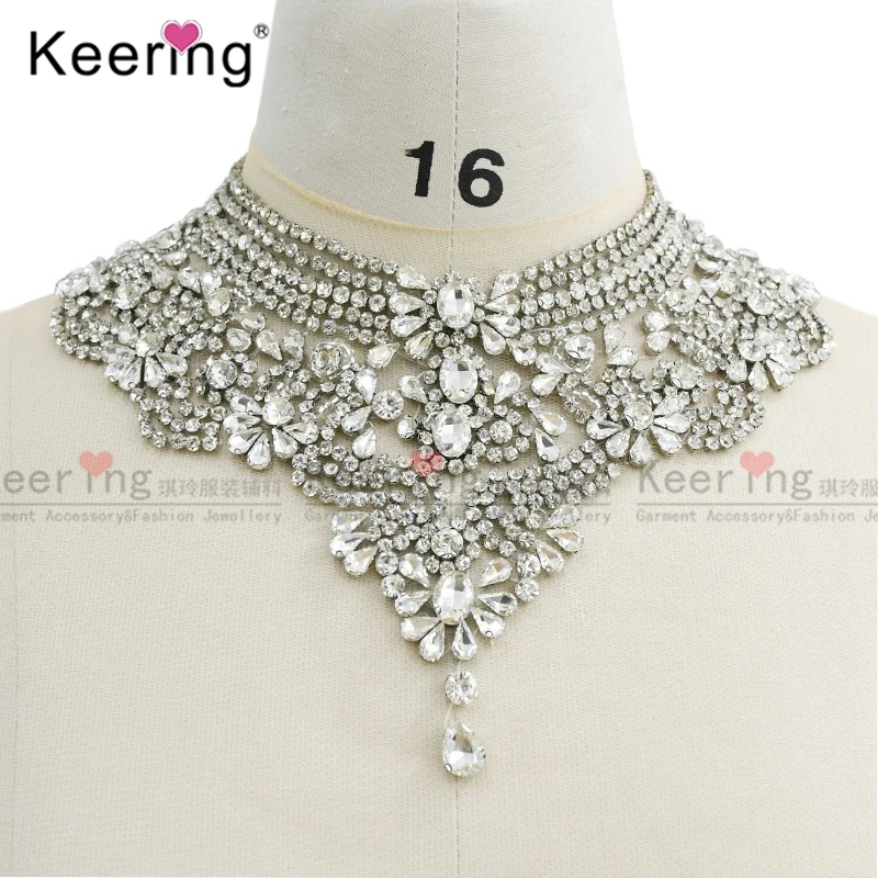 Rhinestone Applique Neckline for Wedding Dress, Bling Bling, New Arrival, WDP-165