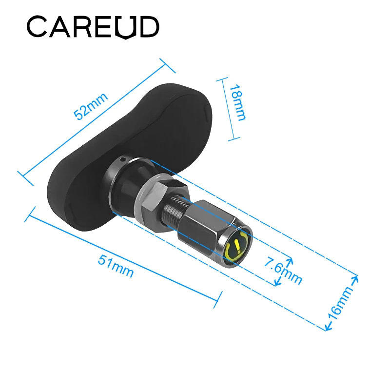 CAREUD-مستشعر داخلي لاسلكي للدراجات النارية ، TPMS M3 ، لا يمكن استبدال البطارية 0-8 Bar ، فقط