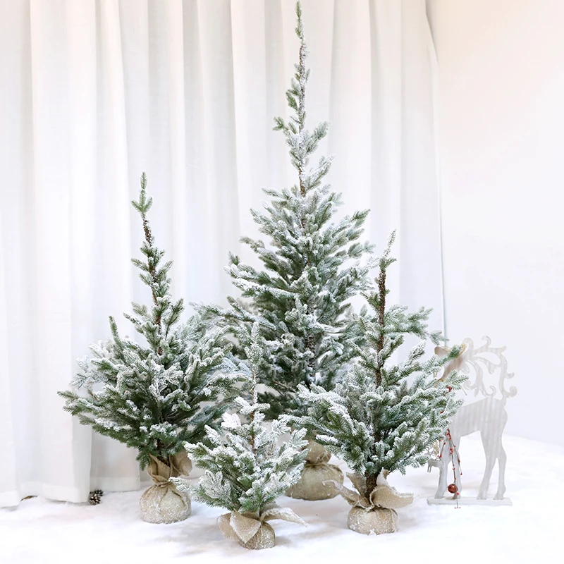 

1.2/1.5m large artificial PE falling snow Christmas tree ornaments flocking cedar home decoration wedding party home decoration