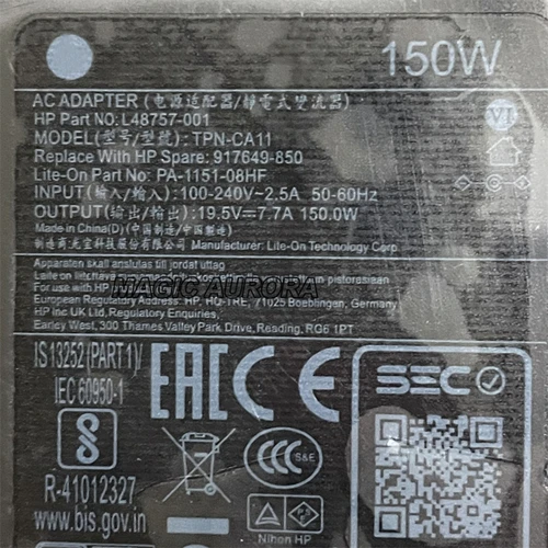 Imagen 2 del producto Adaptador de corriente TPN-CA11 Original 19,5 V 7.7A 150W TPN-DA09 TPN-DA03 para HP Pavilion Gaming 15 17 17-AN001CA ZBOOK G3 G4 cargador