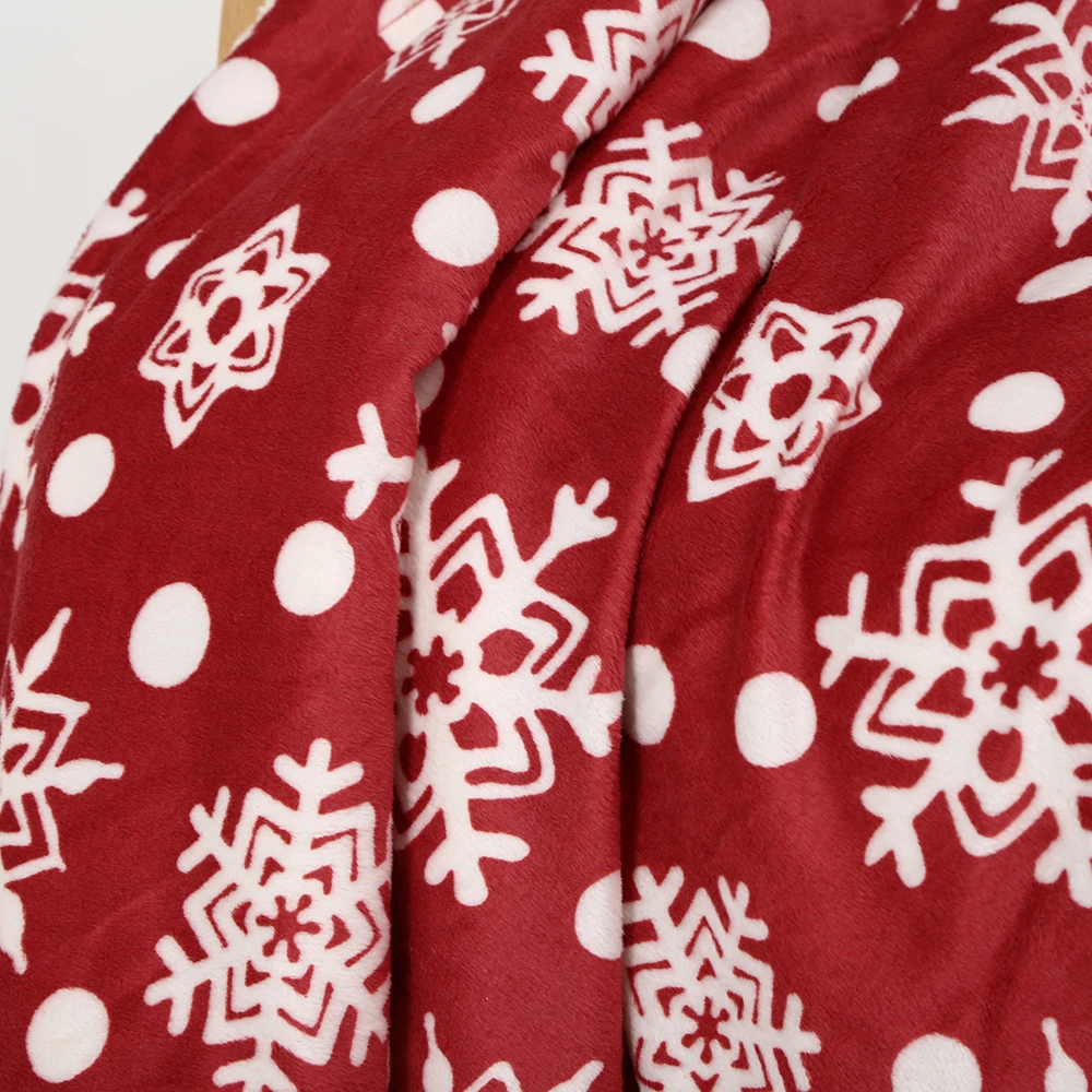 Free Shipping Burgundy Skirt Polar Fleece Snowflake Blanket Decoration Competitive Price Soft Warm Throw