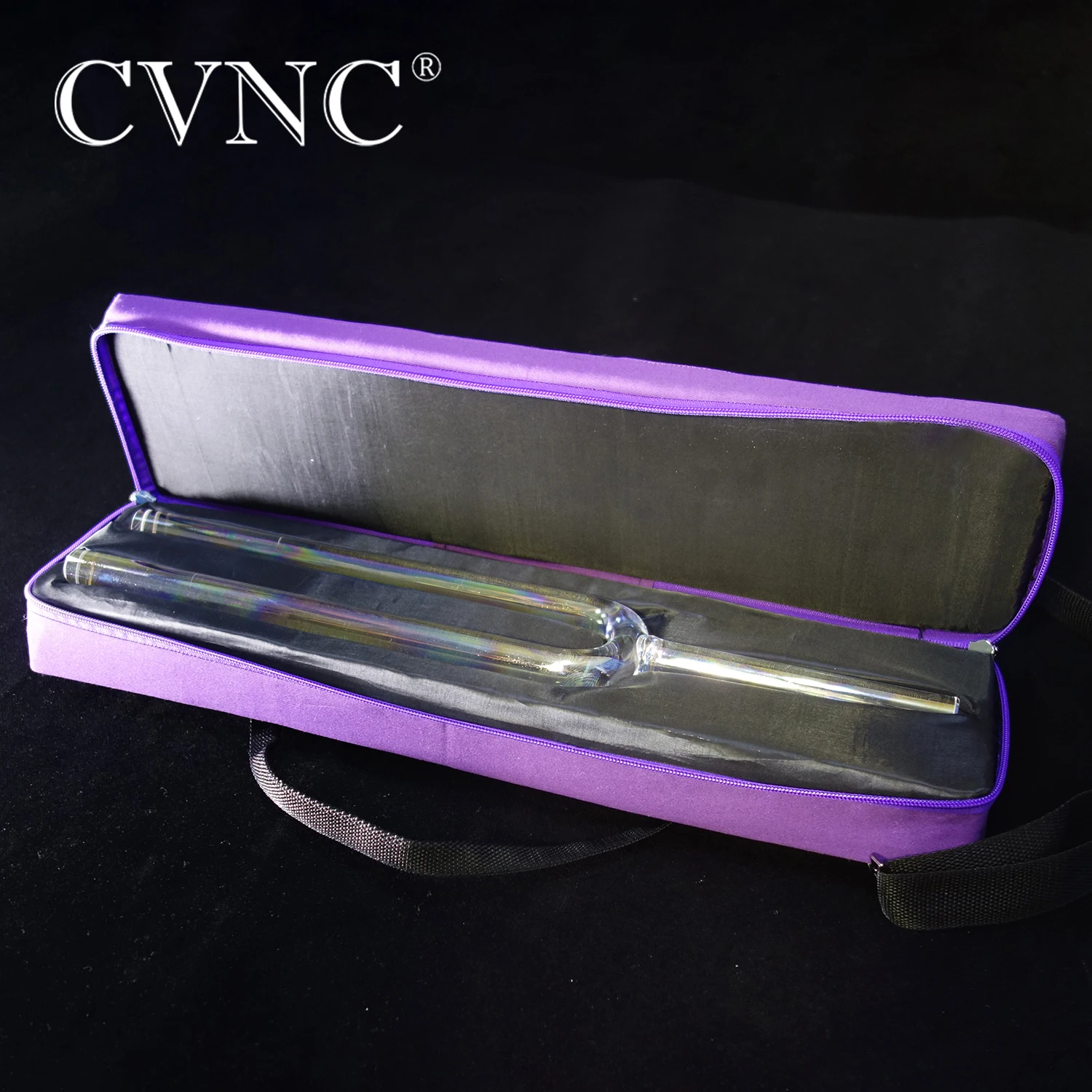 CVNC 16mm with Purple Bag 440/432Hz C/D/E/F/G/A/B Note Clear Cosmic Light Quartz Crystal Singing Tuning Fork for Sound Healing