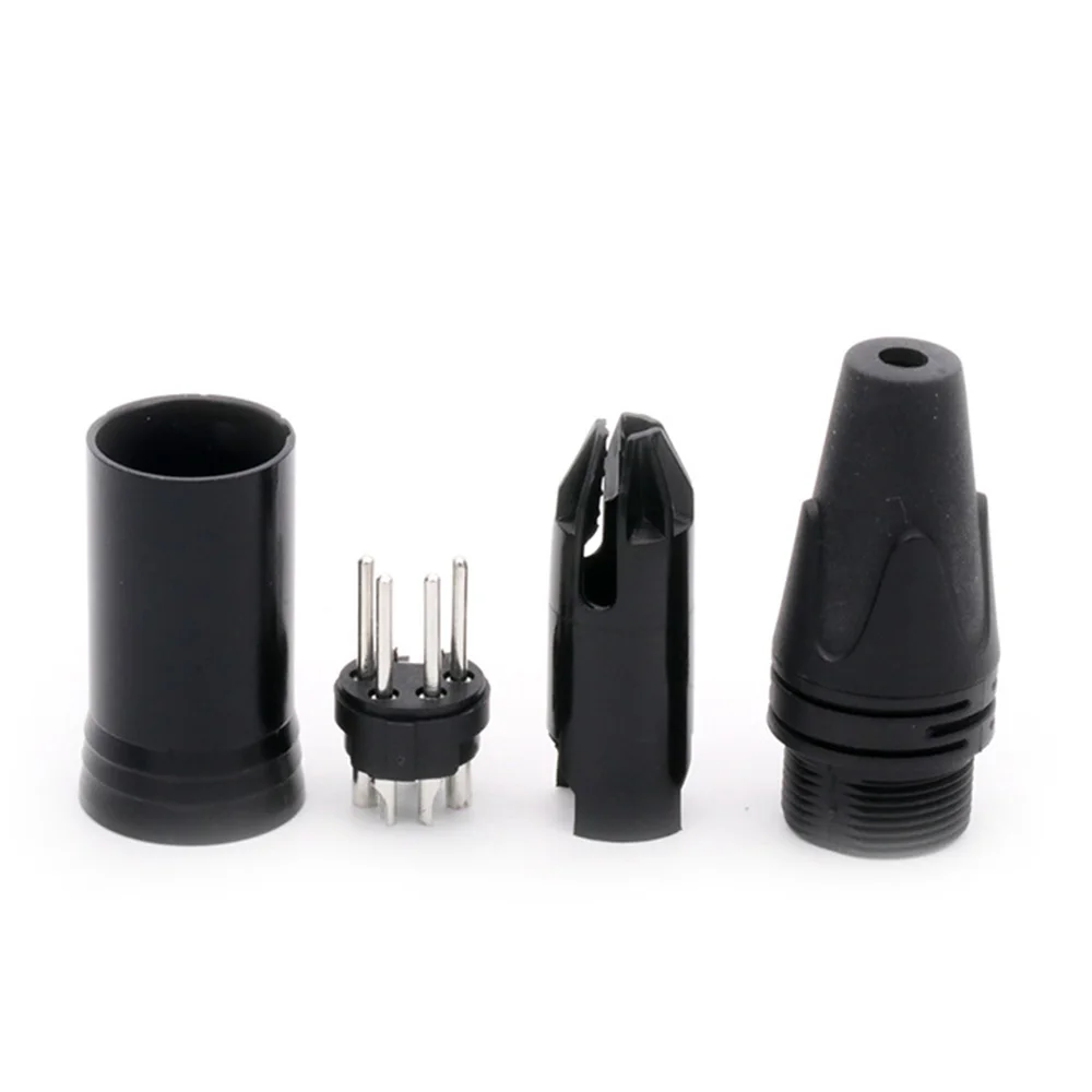 10pcs/lot 3/4/5pin XLR Connector Male/Female XLR Plug Jack Socket Microphone MIC Cable Audio Cable Connector Black Color