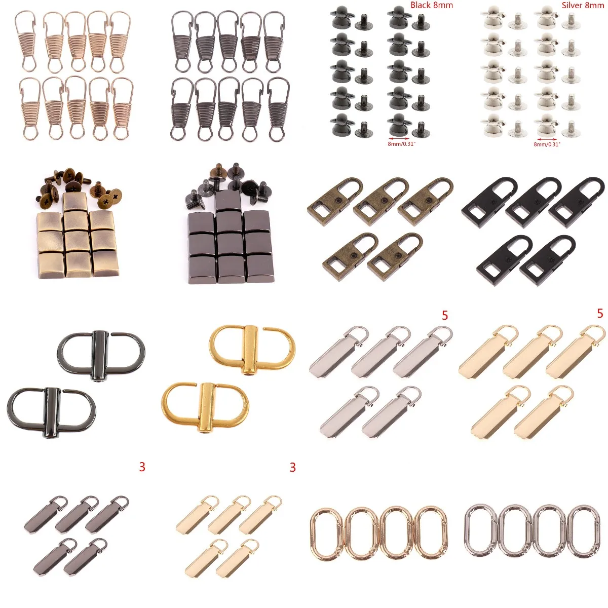 Metal Buckle Clip Bag Chain Strap Rivet Nail Buckle Swivel Screw Stud Button Handbag Chain Hanger Hardware Leather Craft Accesso