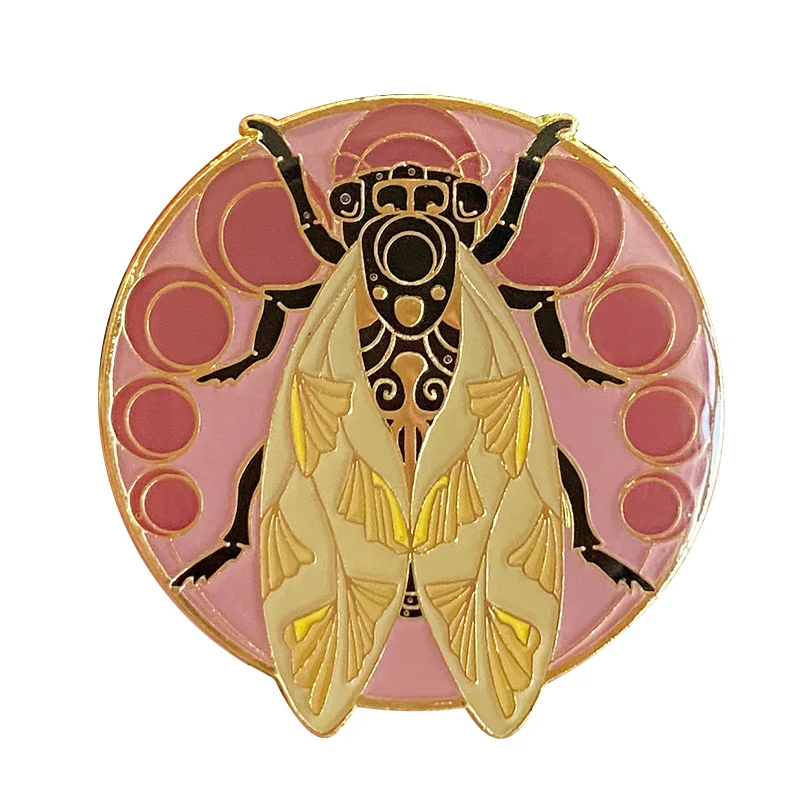 Art Nouveau Cicada Insect Badge sweetmaplehoney Brooch Butterflies Enamel Pin horn bug moth jewelry