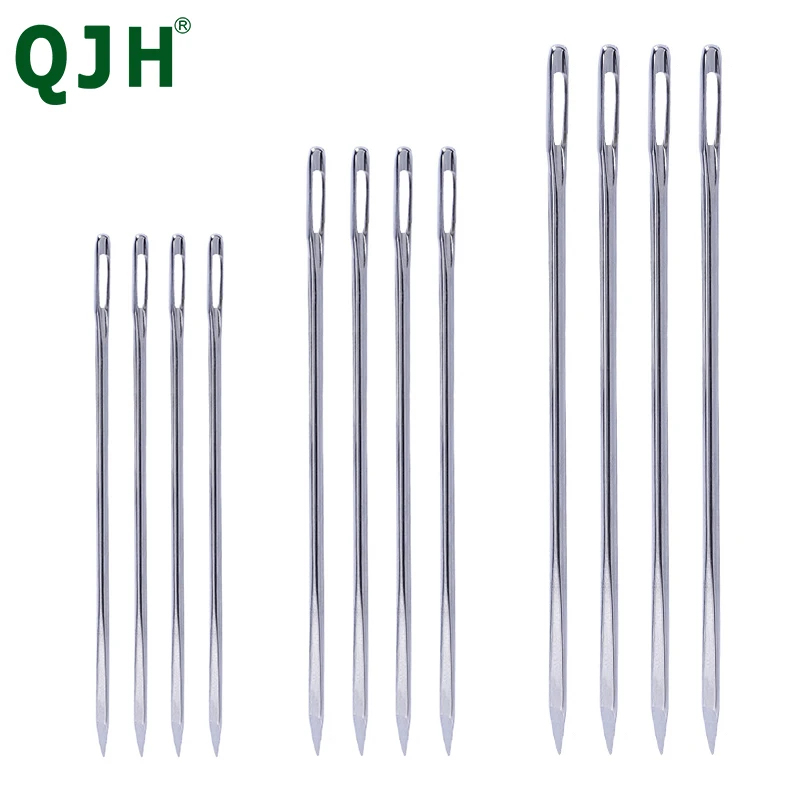 

QJH Triangular Needles, 3 Sizes, For Leather Projects, Special-Shaped Stitching Tools, Professional Hand Big Eye Sewing Needles