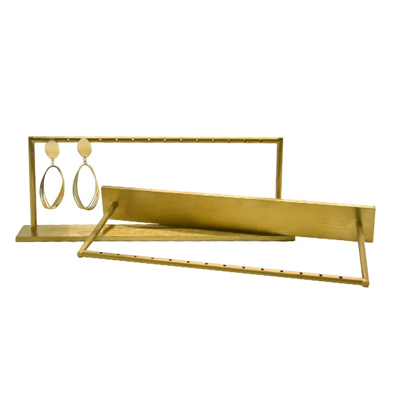 Metal Earring Show Stand  Gold Color Luxury Jewelry Ring Holder Rack Home Women Desk Decaration Organizer Shelf