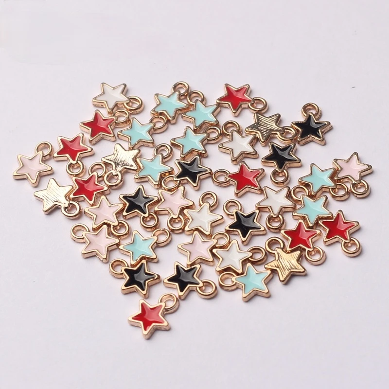 

Zinc Alloy Black White Enamel Charms Mini Stars Charms 6mm 50pcs/lot for DIY Jewelry Making Finding Accessories