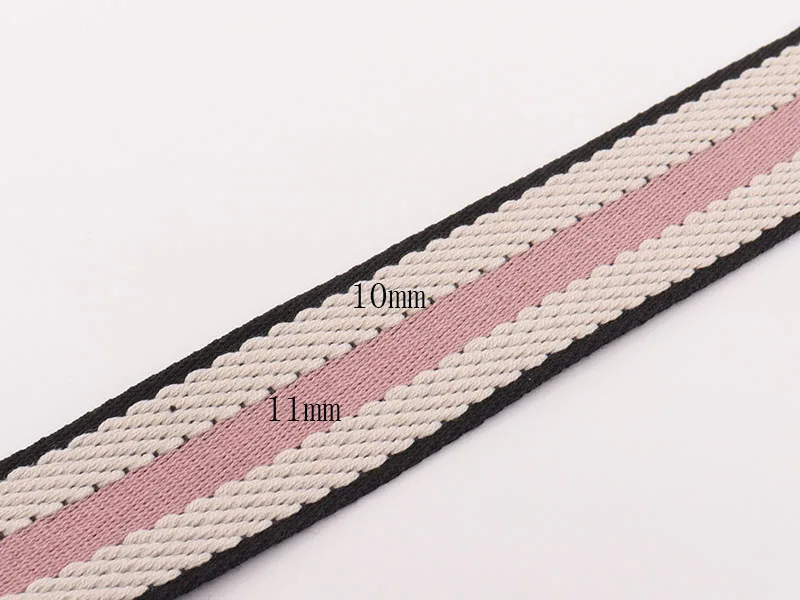 Webbing Ribbon Belt Strap Black&Pink 38mm Fabric webbing ribbon Collar strap Nylon Stripe Ribbon Tote Strap Handbag ribbon Strap