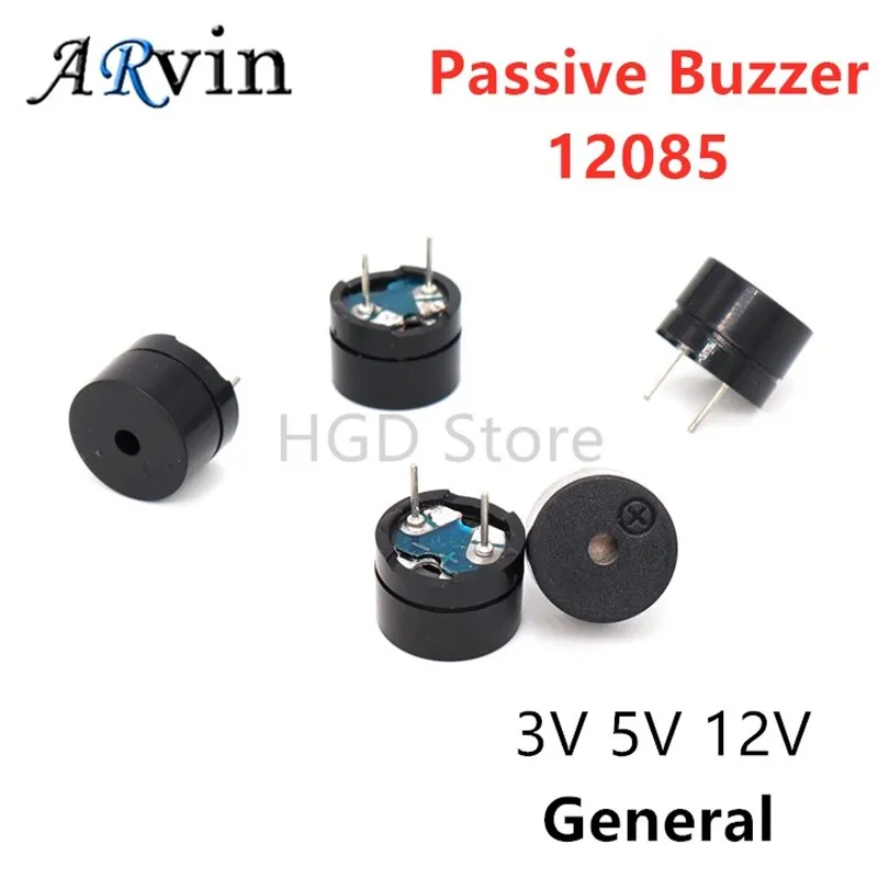 10pcs General Passive Buzzer Electromagnetic 3V 5V 12V 16ohm Communication / 2KHZ 12*8.5mm