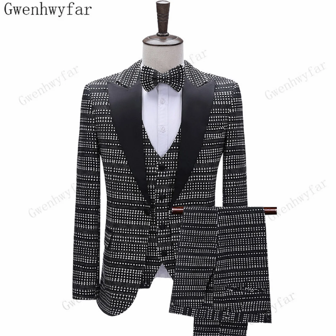 Gwenhwyfar Latest Design Costume Men Suits Formal Occasion Business Men Suit Formal Suits 3 Pieces Jacket +Pants+Vest