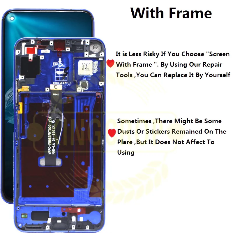 Original Display for Huawei Honor 20 YAL-L21 LCD Touch Screen Digitizer Replace For Huawei Honor 20 Pro YAL-AL10 YAL-L41 LCD