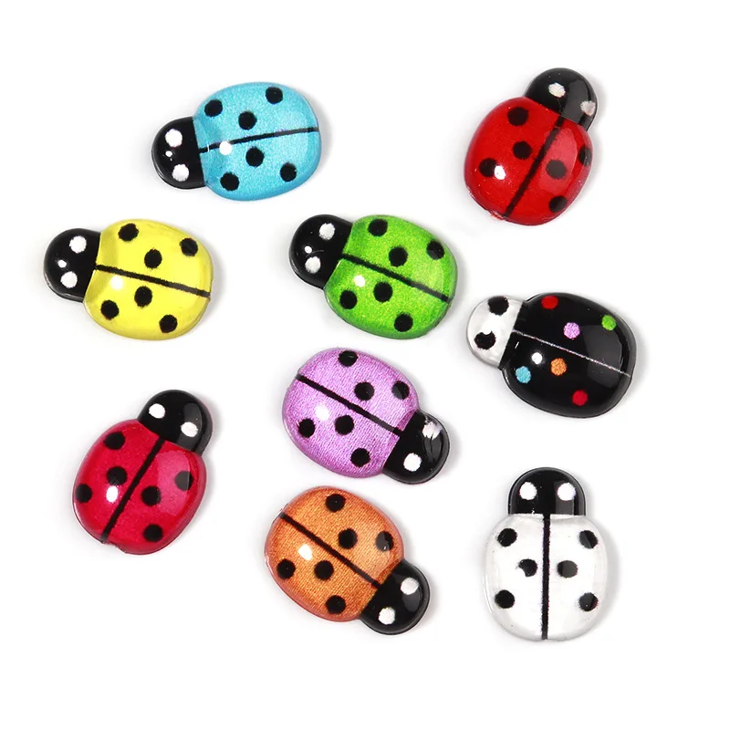 Resin Beetle Ladybug Simulation Acrylic Ladybug DIY Crafts Patch Accessories Potted Desktop Ornaments Room Garden Mirror Decor