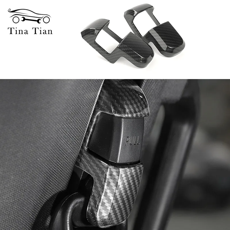 

Fit for Ford F150 2015-2020 ABS Carbon fiber color Interior Autoseat belt panel Cover Trim Ring Stickers