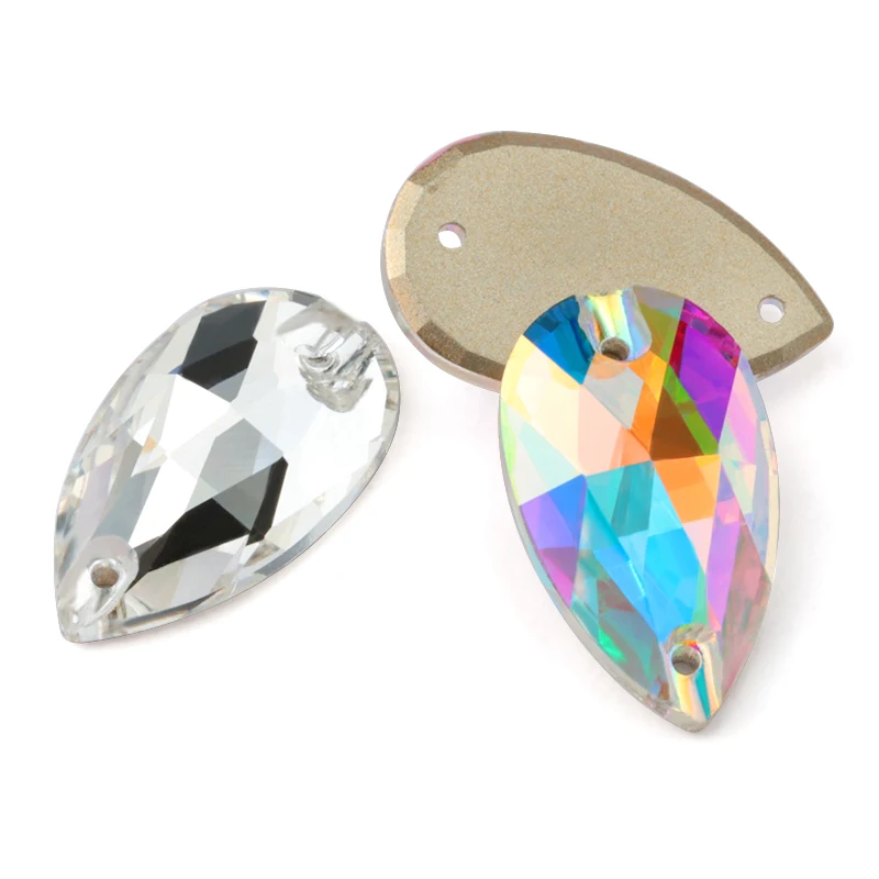 11*18mm,17*28mm Crystal AB Glass Stones Flatback Sewing Crystal Strass Craft Sew On Stones Glass For Dresses Clothes Jewelry